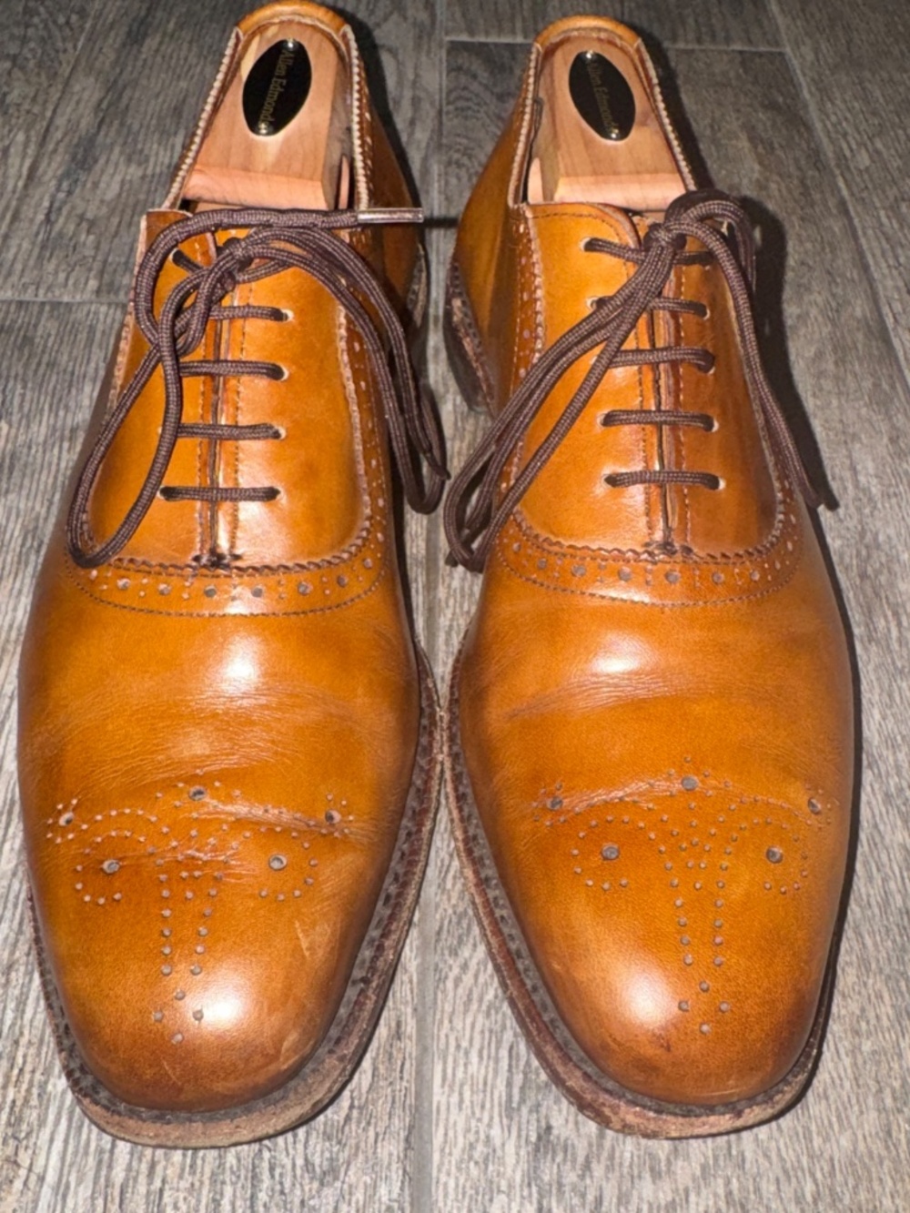 Allen Edmonds Cornwallis Walnut Dress Shoes Size 9.5 B Leather - Picture 2 of 6